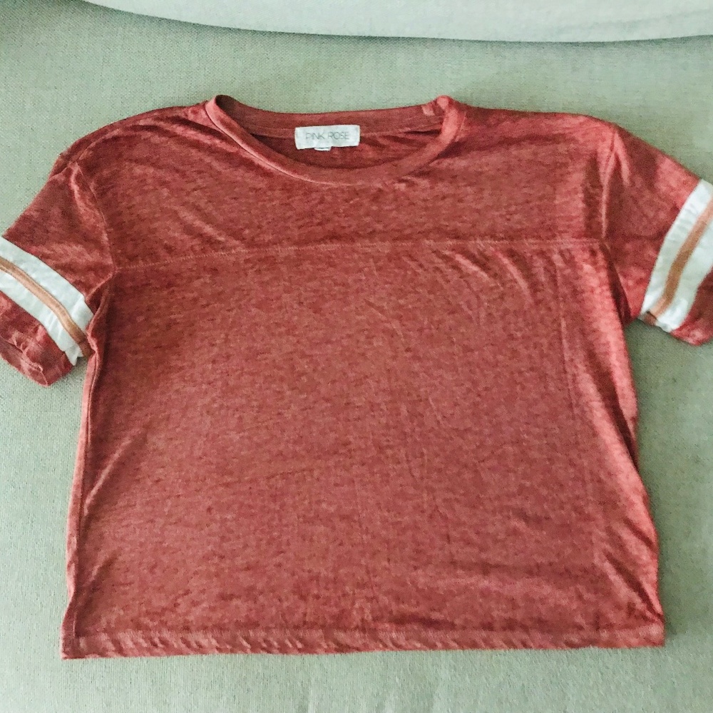 Pretty Pink Rose Slightly Cropped Shirt